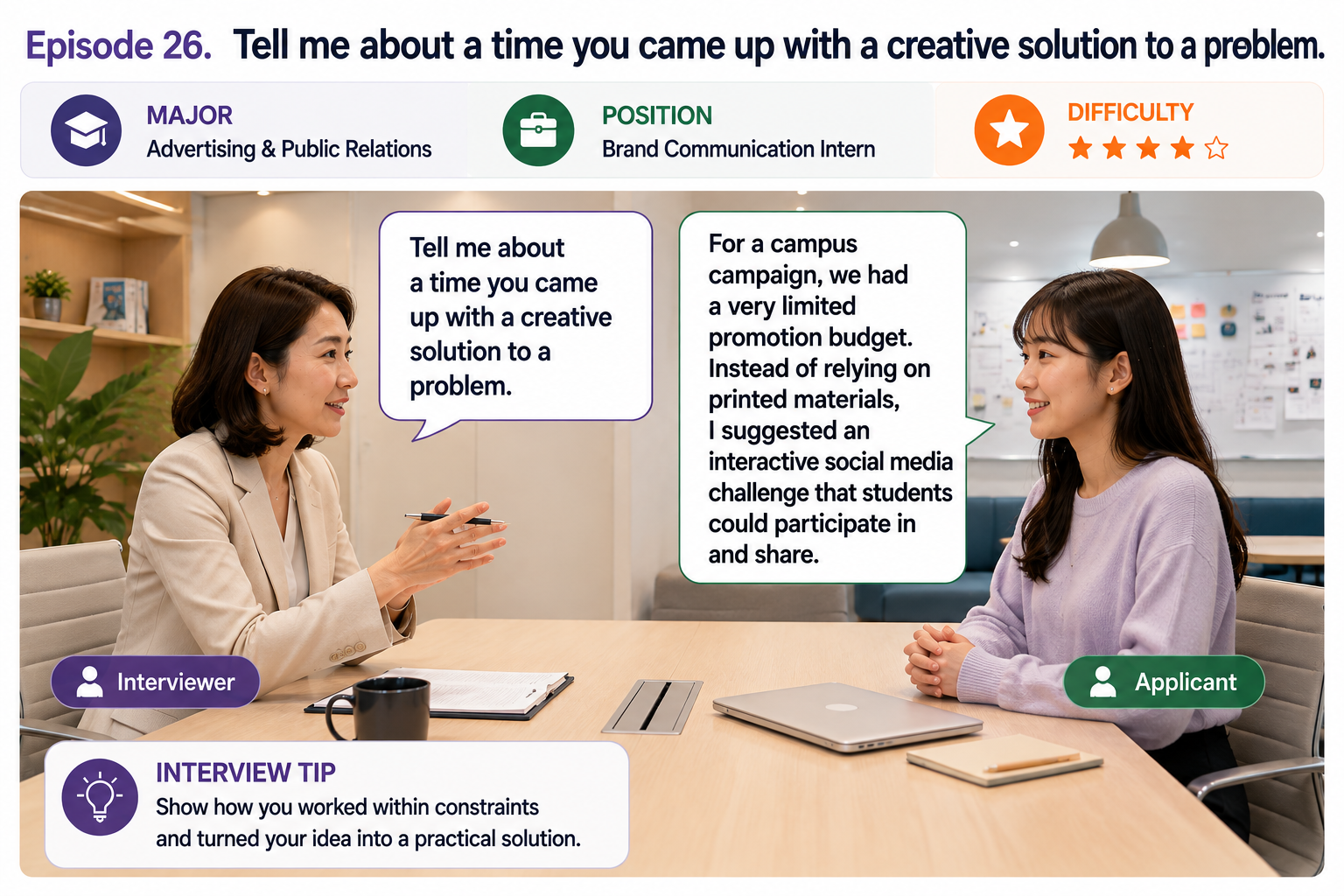 창의적인 해결책을 제안한 경험  (Finding a Creative Solution)